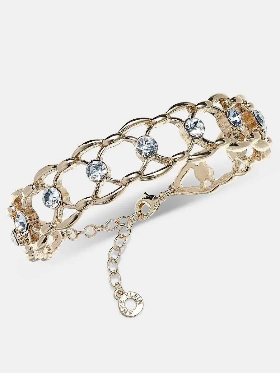 Браслет-манжета с кристаллами Anne Klein — изображение 2 из 4, оттенок белый