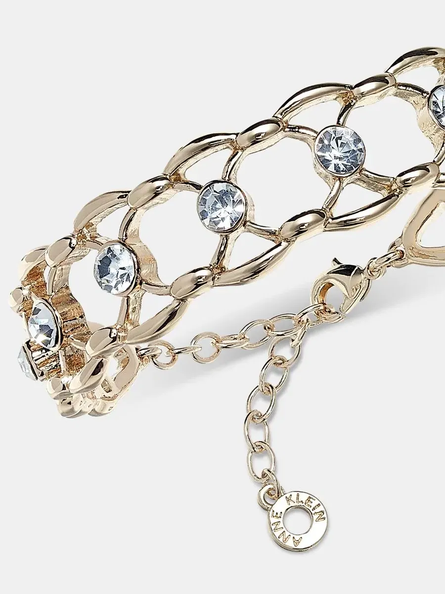Браслет-манжета с кристаллами Anne Klein — изображение 3 из 4, оттенок белый