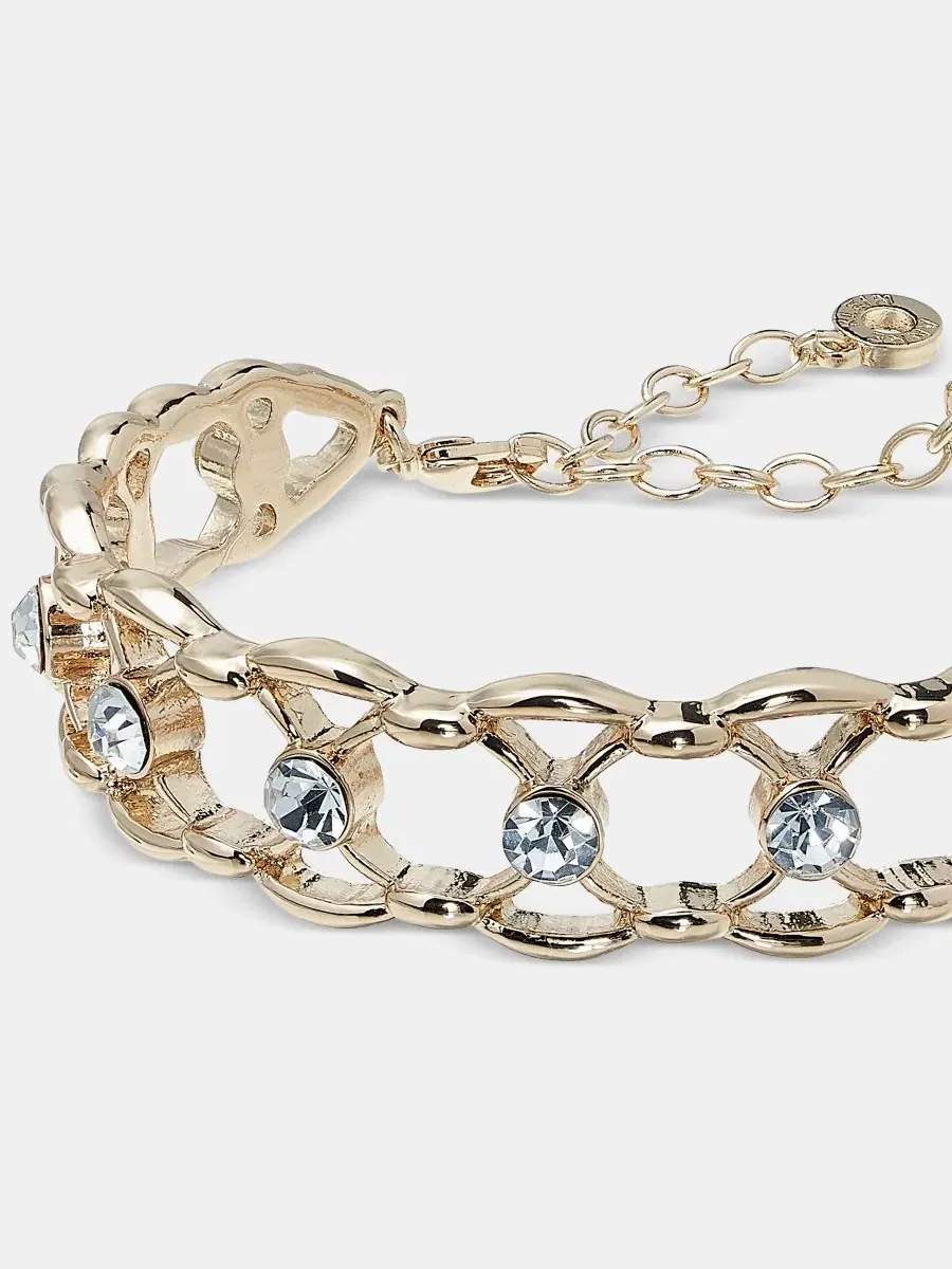 Браслет-манжета с кристаллами Anne Klein — изображение 4 из 4, оттенок белый