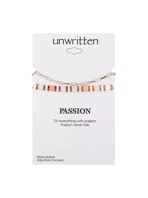 Комплект из позолоченной цепочки и розового браслета Unwritten — изображение 2 из 2, оттенок розовый