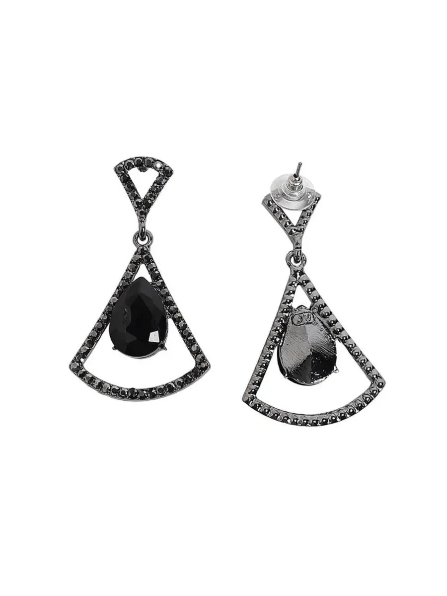 Серьги-подвески Stone Bow Drop SOHI — изображение 4 из 5, оттенок черный