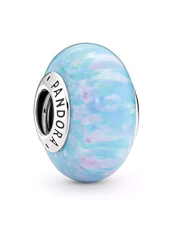 Серебряный опаловый шарм цвета морской волны Pandora — изображение 1 из 4, оттенок синий
