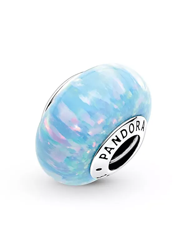 Серебряный опаловый шарм цвета морской волны Pandora — изображение 2 из 4, оттенок синий