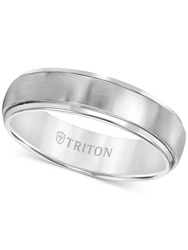 Мужское титановое кольцо, удобная посадка (6 мм) Triton