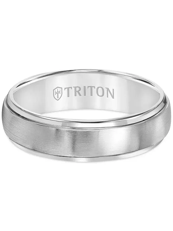 Мужское титановое кольцо, удобная посадка (6 мм) Triton — изображение 2 из 2, оттенок титановый