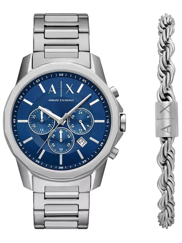 Подарочный набор с мужским хронографом Armani exchange из нержавеющей стали, 44 мм A|X Armani