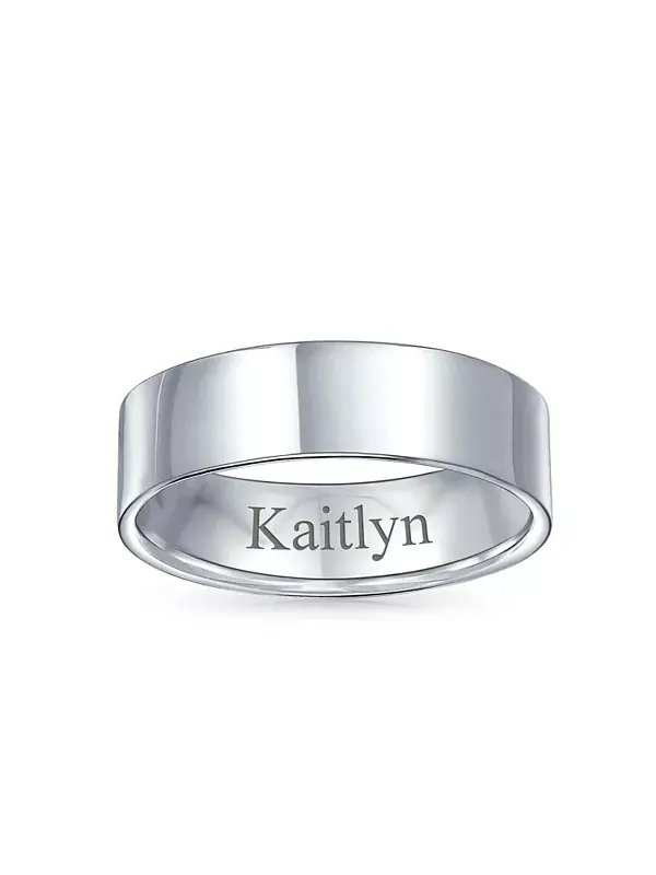 Минималистичное простое плоское кольцо из серебра 925 пробы, ширина 6 мм Bling Jewelry — изображение 4 из 4