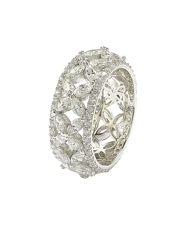Кольцо Suzy Levian из стерлингового серебра с цветочным узором и кубическими цирконами Suzy Levian — изображение 2 из 3
