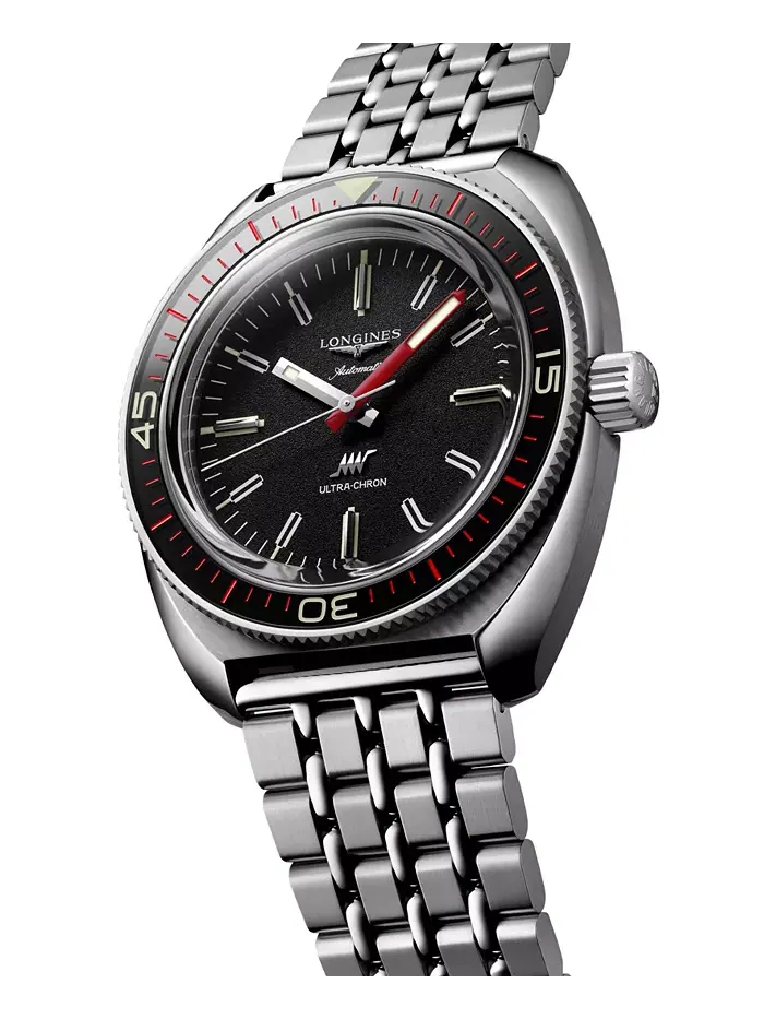 Мужские швейцарские автоматические часы Ultra-Chron на стальном браслете, 43 мм Longines — изображение 3 из 5