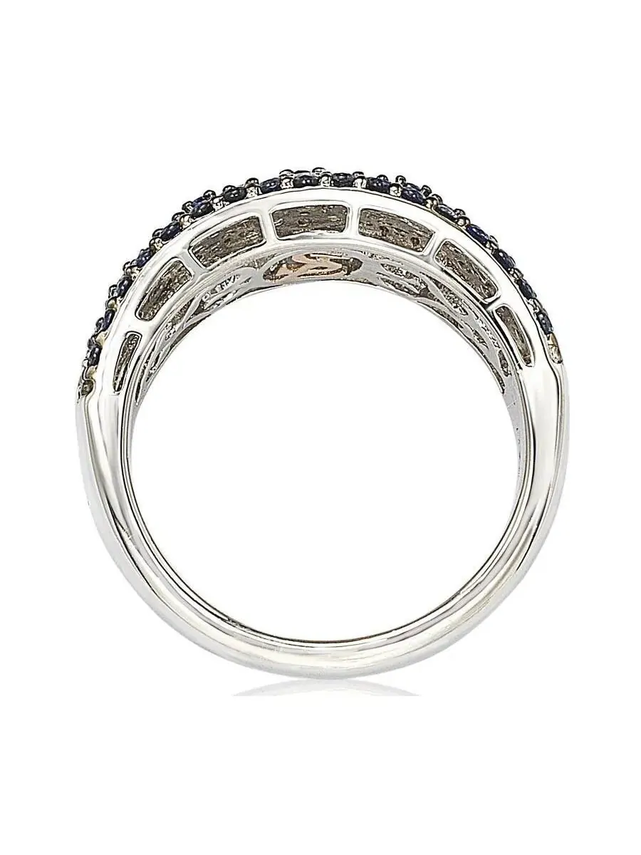 Кольцо Suzy Levian Sterling 2. с сапфиром и искусственным сапфиром в абстрактном стиле Suzy Levian — изображение 2 из 9