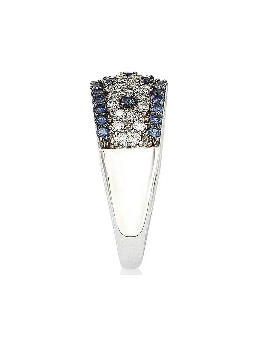 Кольцо Suzy Levian Sterling 2. с сапфиром и искусственным сапфиром в абстрактном стиле Suzy Levian — изображение 4 из 9