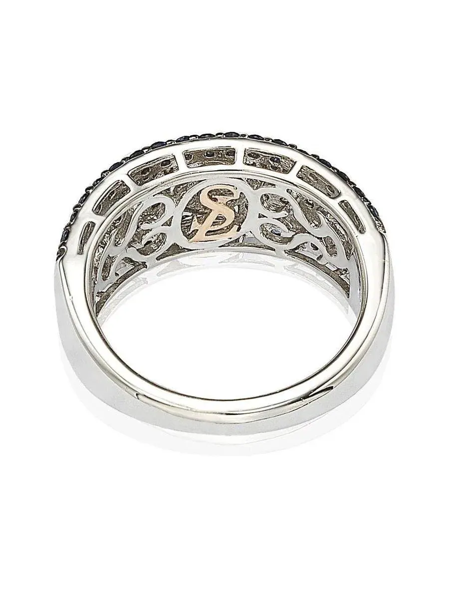 Кольцо Suzy Levian Sterling 2. с сапфиром и искусственным сапфиром в абстрактном стиле Suzy Levian — изображение 5 из 9