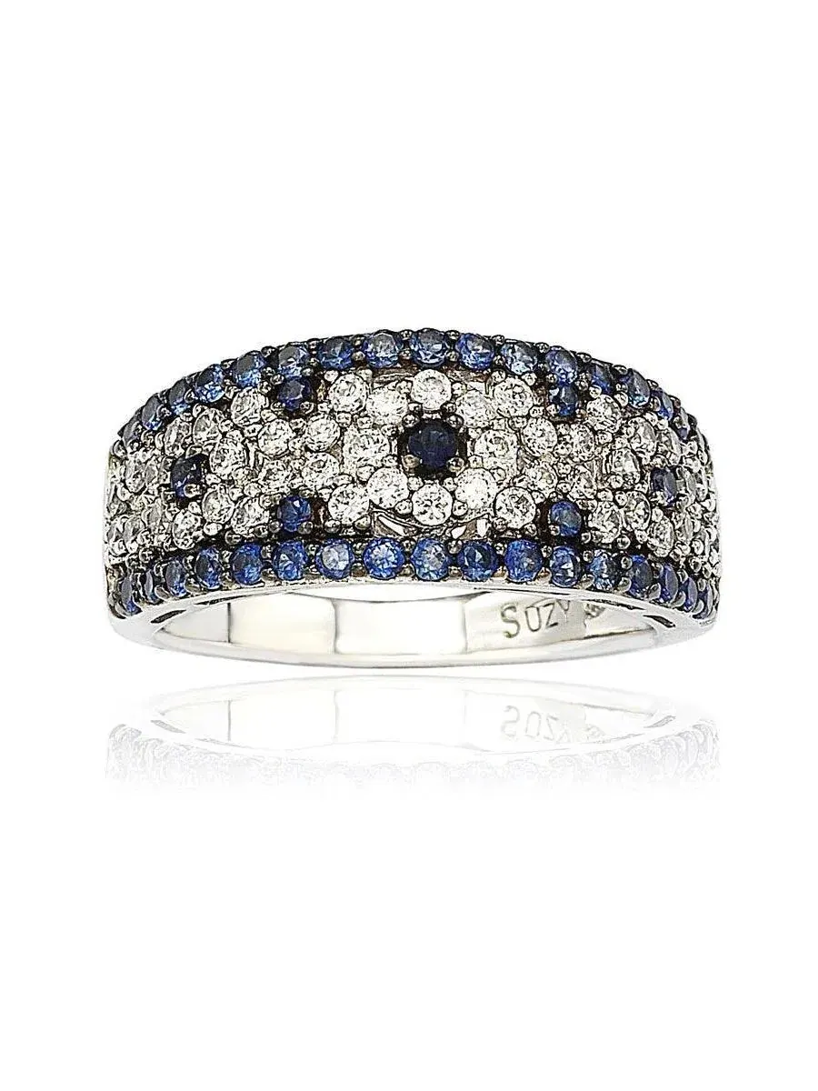 Кольцо Suzy Levian Sterling 2. с сапфиром и искусственным сапфиром в абстрактном стиле Suzy Levian — изображение 6 из 9