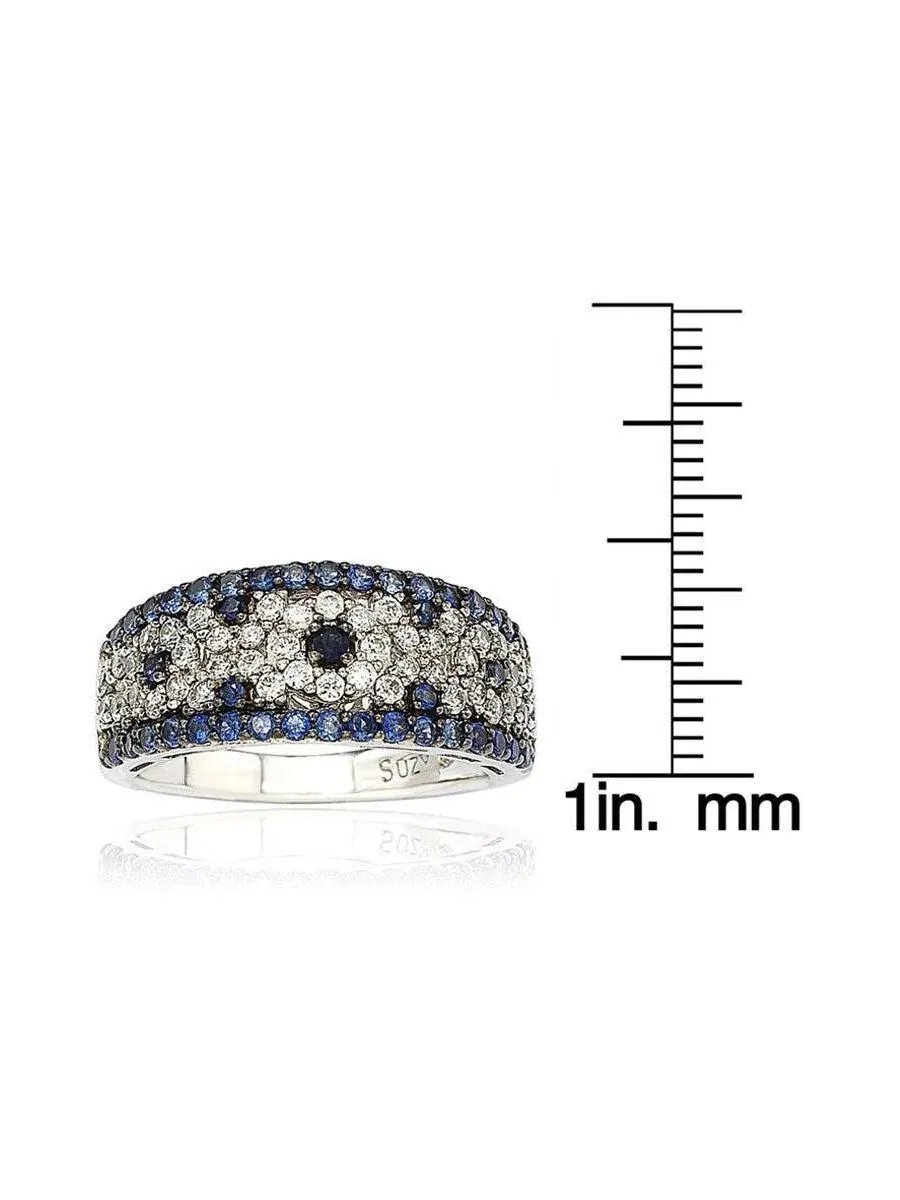 Кольцо Suzy Levian Sterling 2. с сапфиром и искусственным сапфиром в абстрактном стиле Suzy Levian — изображение 7 из 9