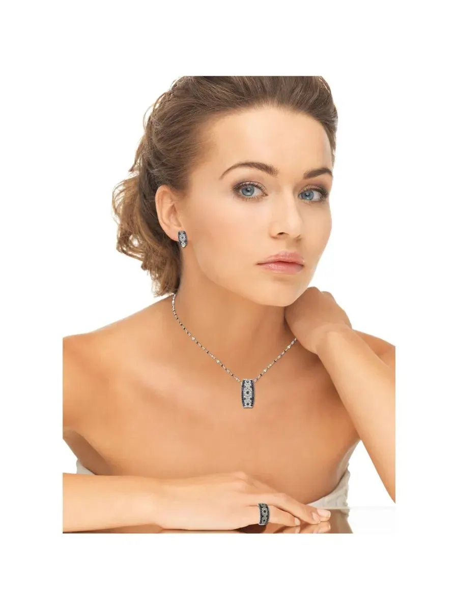 Кольцо Suzy Levian Sterling 2. с сапфиром и искусственным сапфиром в абстрактном стиле Suzy Levian — изображение 8 из 9