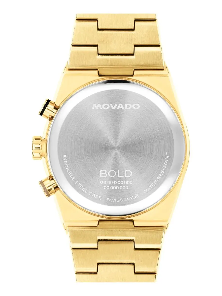 Мужские часы Bold Quest Swiss Quartz Chrono Ionic Plated Light Gold-Tone Steel Watch 40mm Movado — изображение 3 из 3