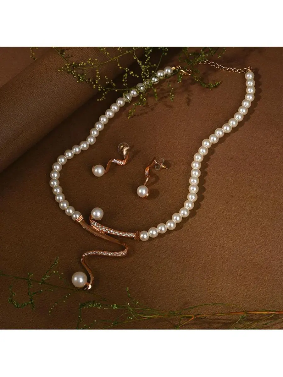 Комплект украшений Pellet-Swirl SOHI — изображение 3 из 5, оттенок белый