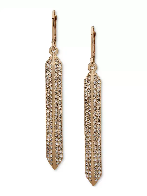 Серьги-Подвески Paris pavé bar linear Karl Lagerfeld — изображение 1 из 2, оттенок золото