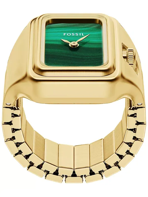 Женские часы-кольцо Raquel с двумя стрелками из нержавеющей стали золотистого оттенка, 14 мм Fossil — изображение 4 из 4