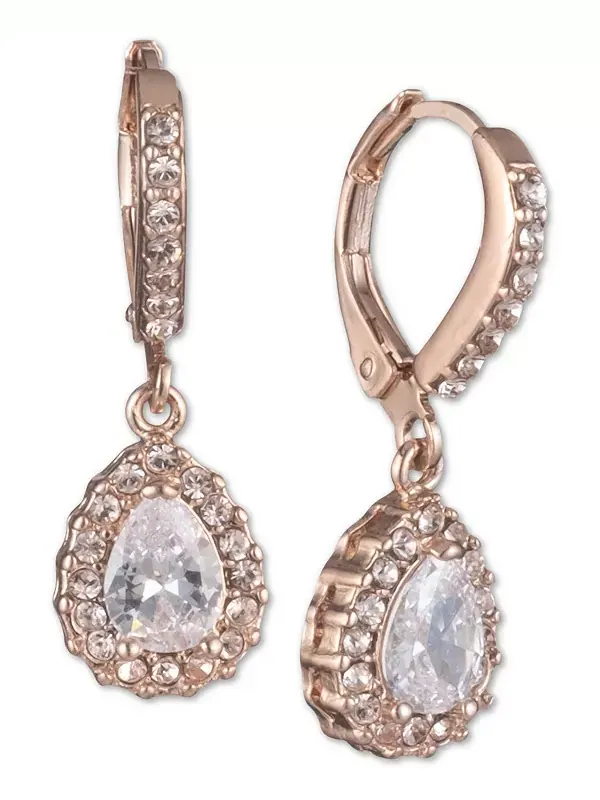 Серьги-Капли с фианитами Givenchy — изображение 4 из 4, оттенок серебряный