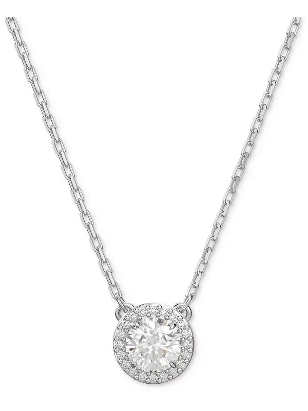 Ожерелье с подвеской Constella Crystal Silver Tone, 14-7/8 дюйма + удлинитель 3 дюйма Swarovski — изображение 1 из 3