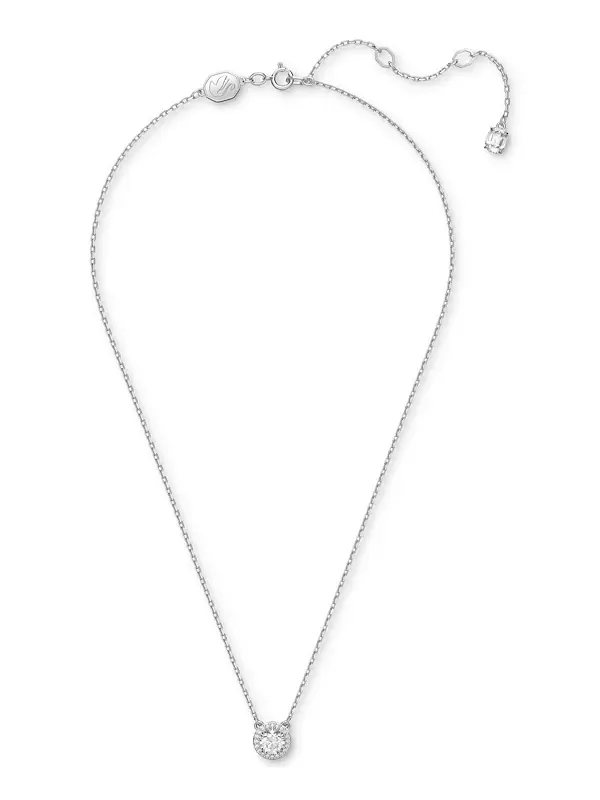 Ожерелье с подвеской Constella Crystal Silver Tone, 14-7/8 дюйма + удлинитель 3 дюйма Swarovski — изображение 2 из 3