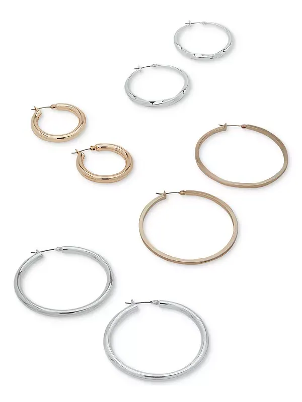 2-Дюймовые тонкие серьги-кольца Dkny — изображение 3 из 3, оттенок золото