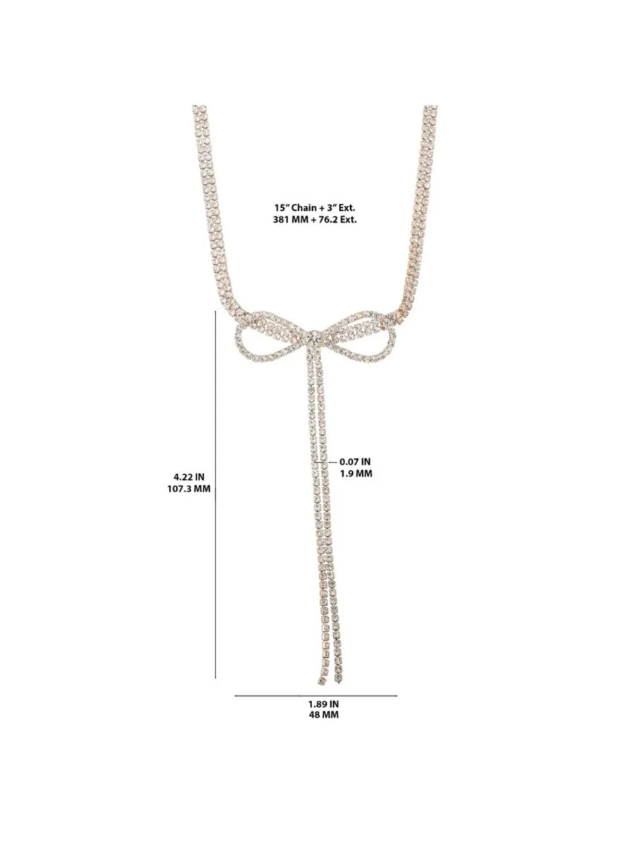 Колье-лариата BCBG Generation Crystal Double Strand Bow BCBGeneration — изображение 4 из 7, оттенок золотистый/прозрачный