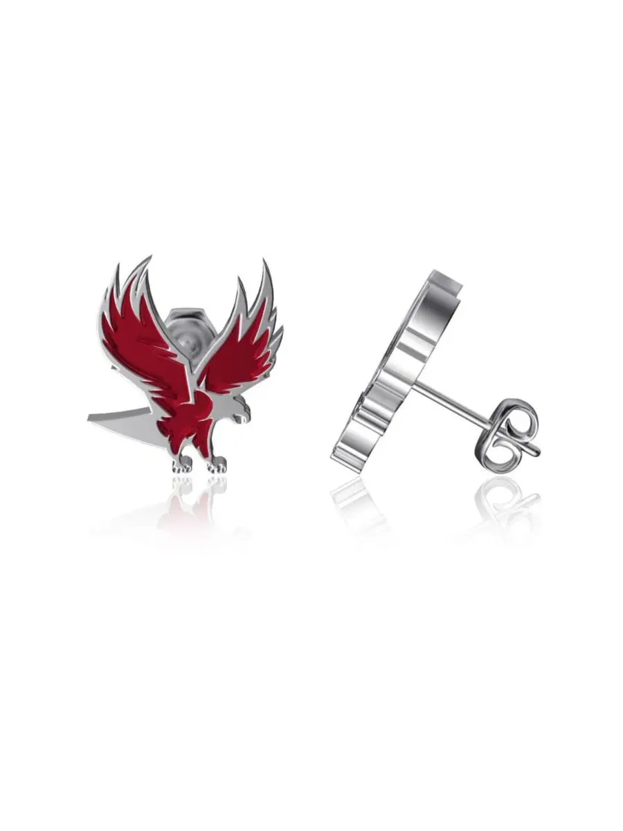 Женские серьги-гвоздики с эмалью в виде символов команды North Carolina Central Eagles Dayna Designs — серебристый