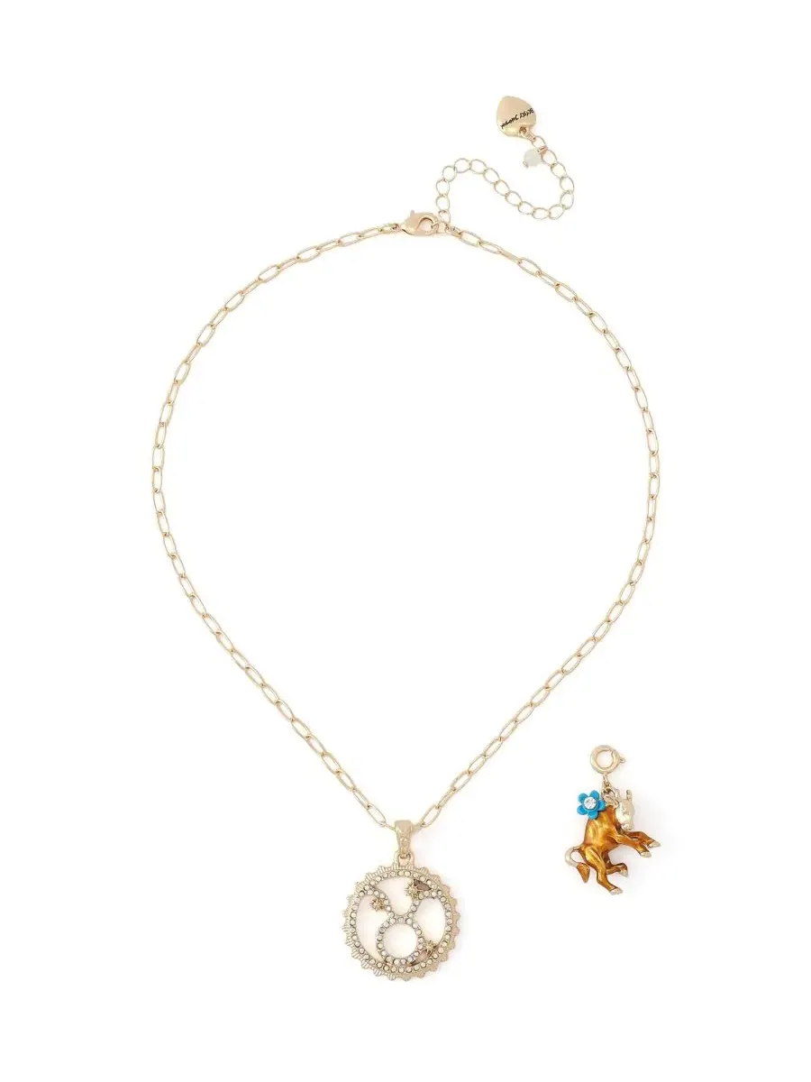 Комплект из колье и подвески с символом Тельца Betsey Johnson — изображение 5 из 7, оттенок коричневый