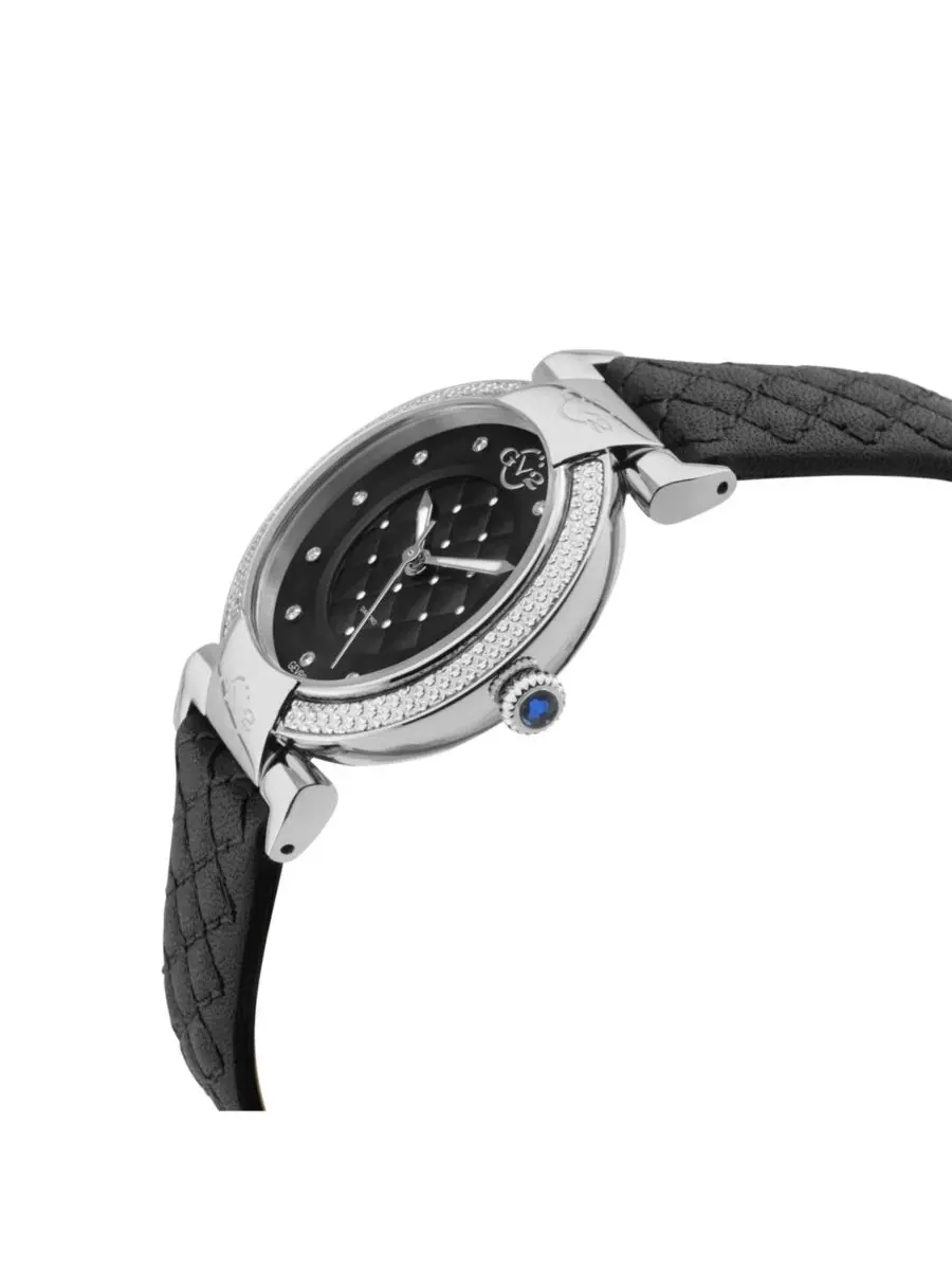 Женские часы Berletta Swiss Quartz Diamond Leather Strap GV2 by Gevril — изображение 3 из 3, оттенок серебряный