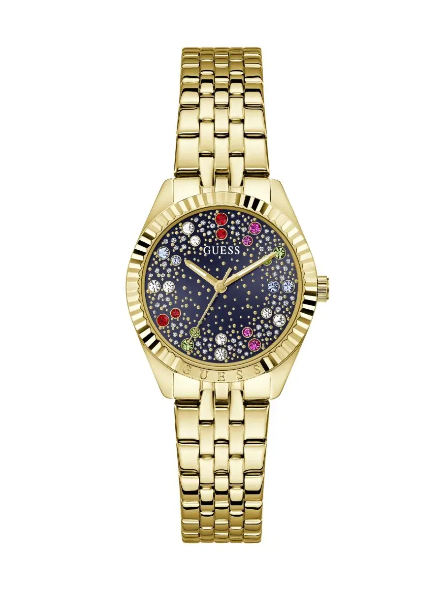 Женские часы QUARTZ с золотистым корпусом из стали, 32 мм GUESS