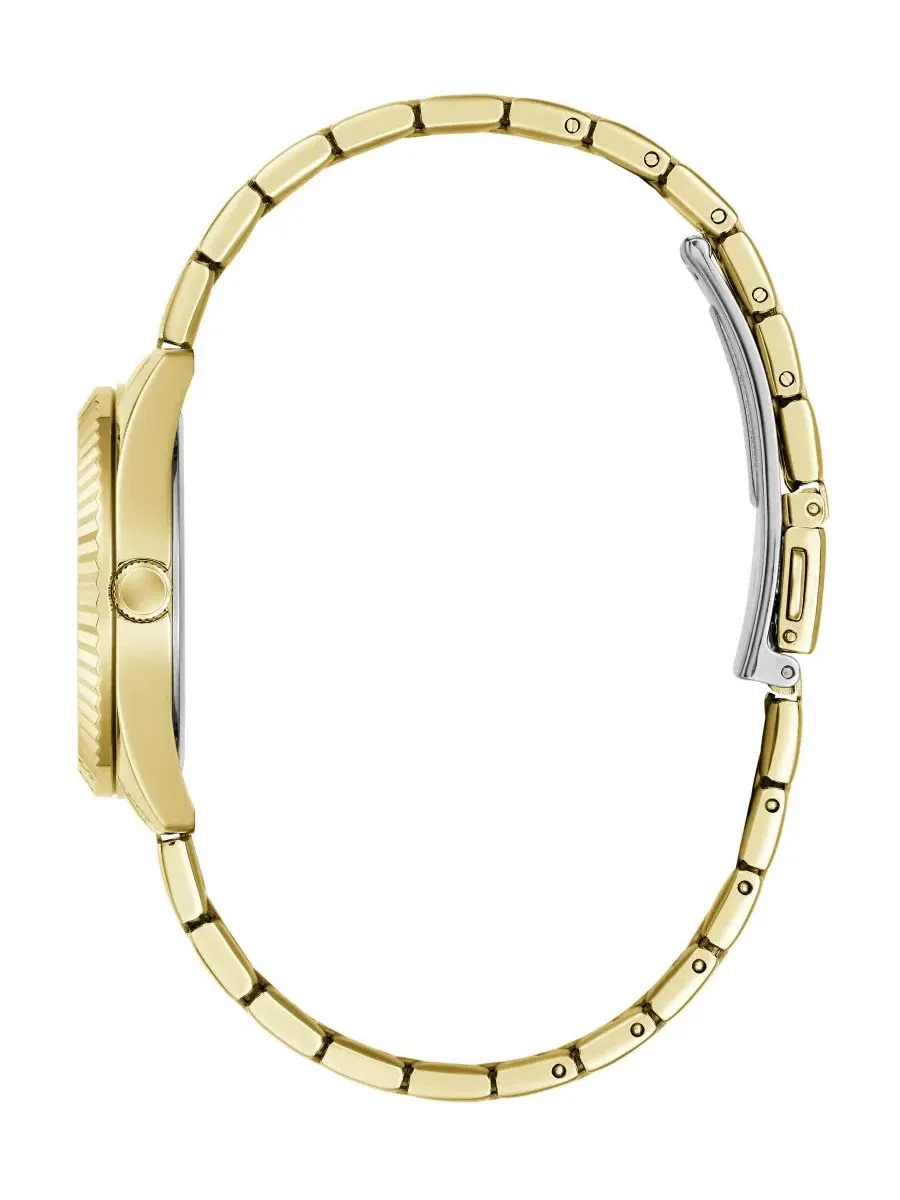 Женские часы QUARTZ с золотистым корпусом из стали, 32 мм GUESS — изображение 3 из 6, оттенок золото