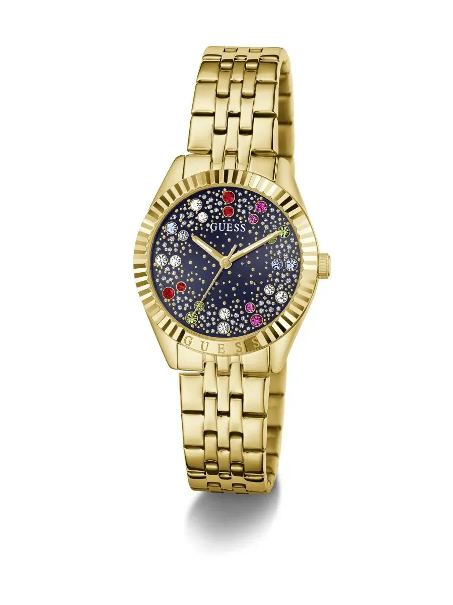 Женские часы QUARTZ с золотистым корпусом из стали, 32 мм GUESS — изображение 4 из 6, оттенок золото