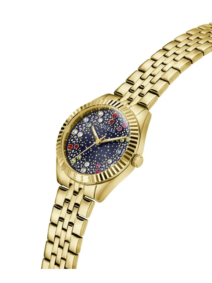 Женские часы QUARTZ с золотистым корпусом из стали, 32 мм GUESS — изображение 5 из 6, оттенок золото