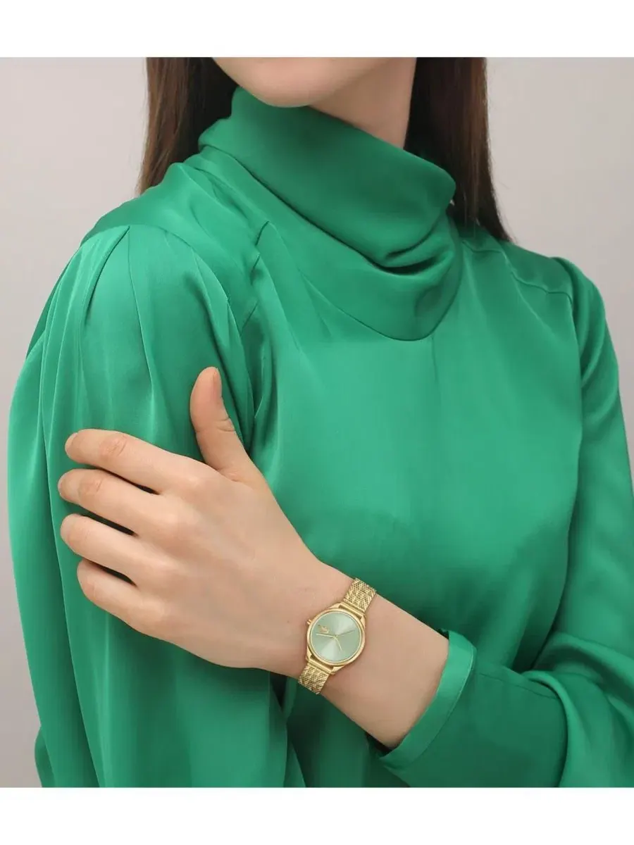 Женские часы с браслетом из текстурированной сетки, 28 мм, модель Mini Crocodelle Lacoste — изображение 4 из 5