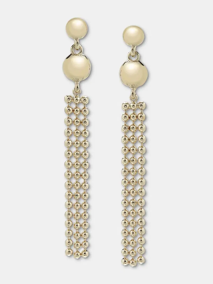Серьги-подвески с линейным узором из бисера Anne Klein — изображение 1 из 4, оттенок золото
