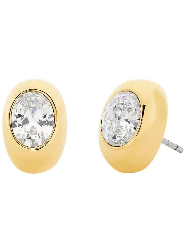 Серьги-Гвоздики с овальными камнями Michael Kors — изображение 1 из 4, оттенок золото