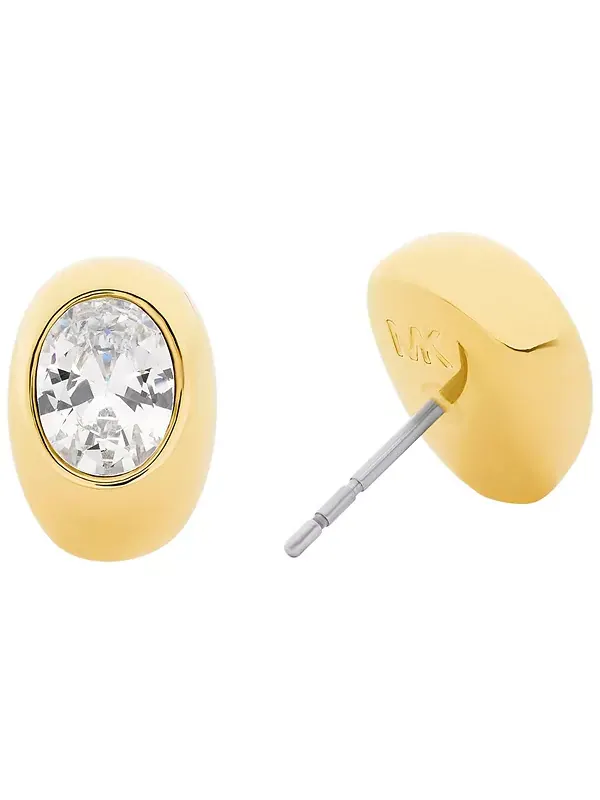 Серьги-Гвоздики с овальными камнями Michael Kors — изображение 2 из 4, оттенок золото