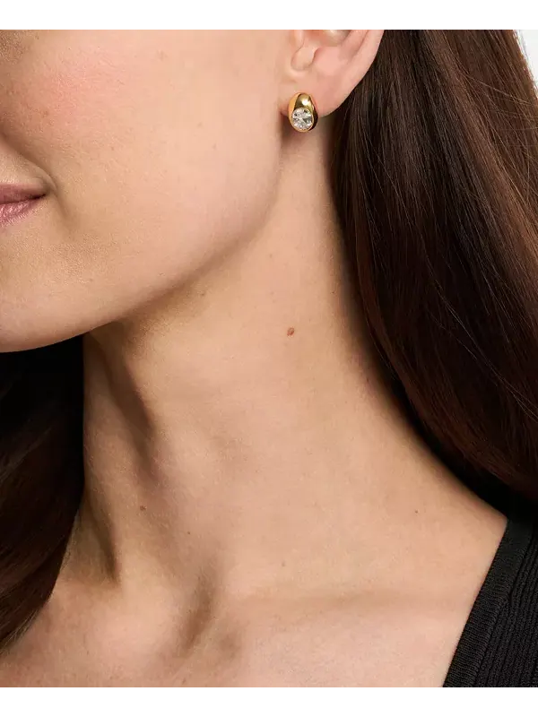 Серьги-Гвоздики с овальными камнями Michael Kors — изображение 3 из 4, оттенок золото