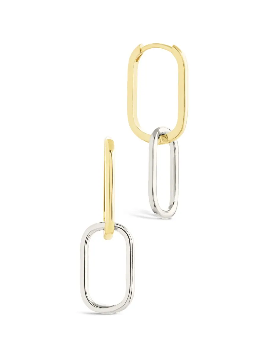 Серьги-кольца Raleigh Link Drop Hoop Sterling Forever — изображение 1 из 5, оттенок серебряный