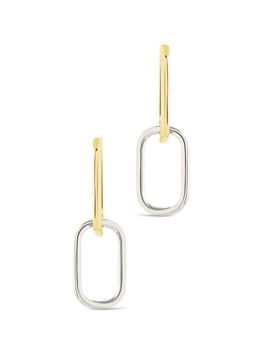 Серьги-кольца Raleigh Link Drop Hoop Sterling Forever — изображение 2 из 5, оттенок серебряный