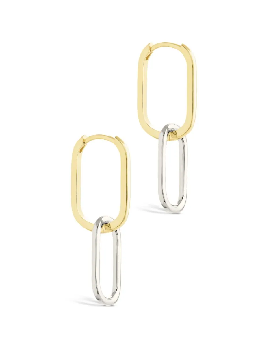 Серьги-кольца Raleigh Link Drop Hoop Sterling Forever — изображение 3 из 5, оттенок серебряный