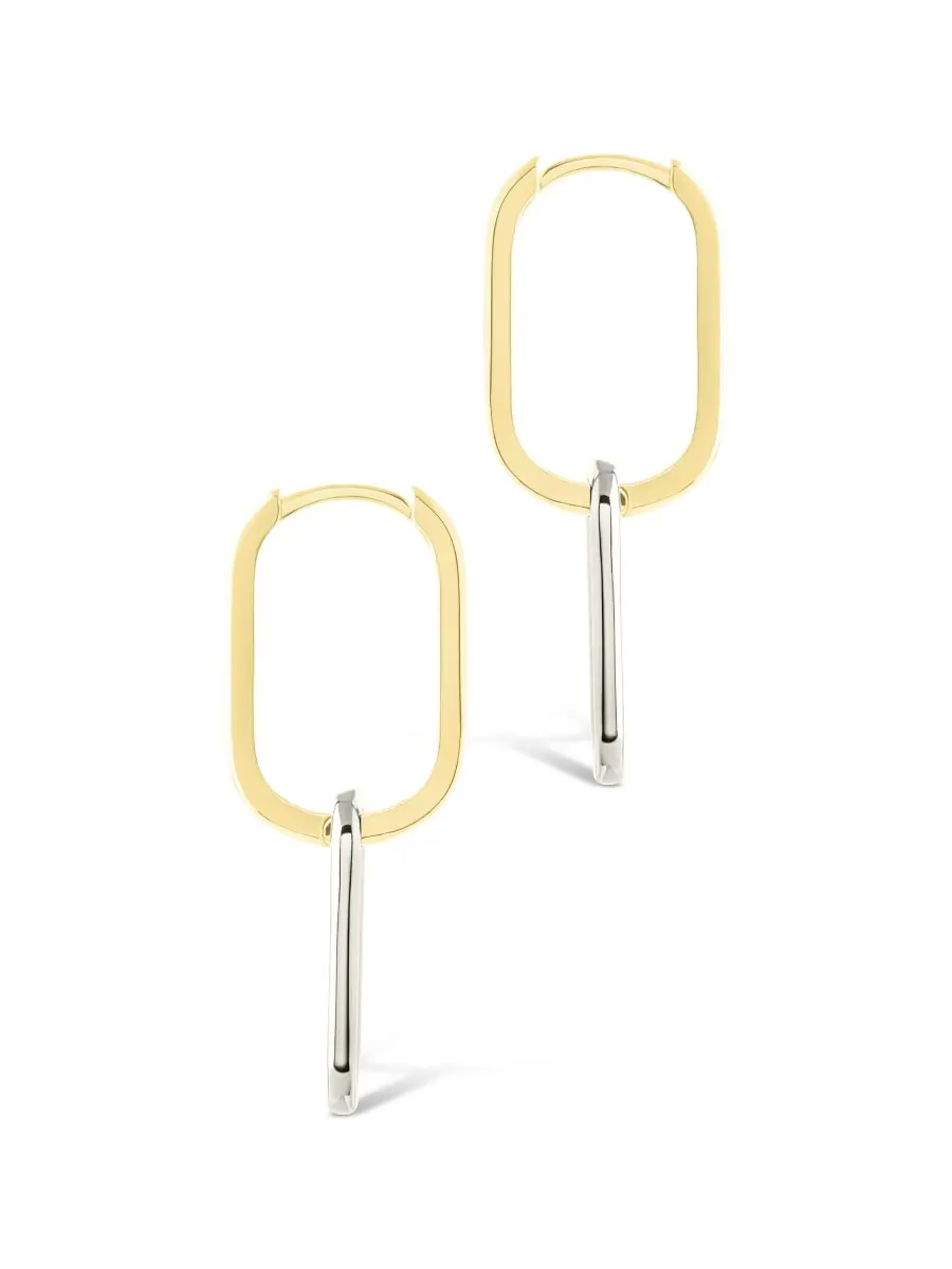 Серьги-кольца Raleigh Link Drop Hoop Sterling Forever — изображение 4 из 5, оттенок серебряный