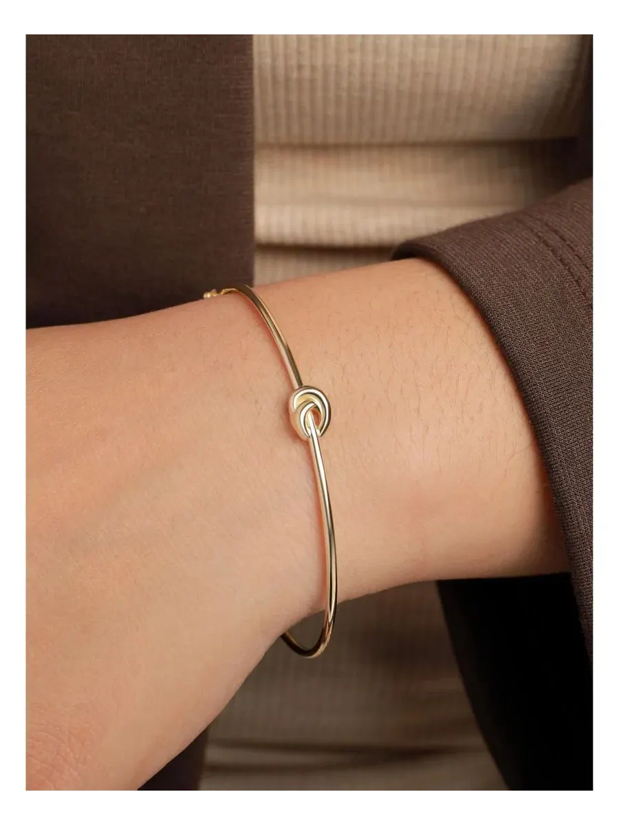 Браслет-цепочка с узлом любви Love Knot, 14K золото DEVATA — изображение 3 из 5
