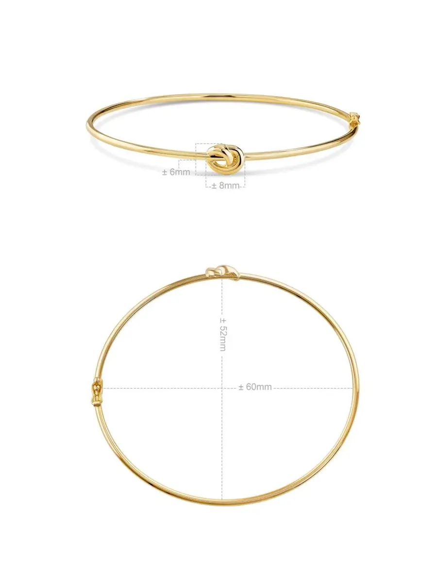 Браслет-цепочка с узлом любви Love Knot, 14K золото DEVATA — изображение 4 из 5