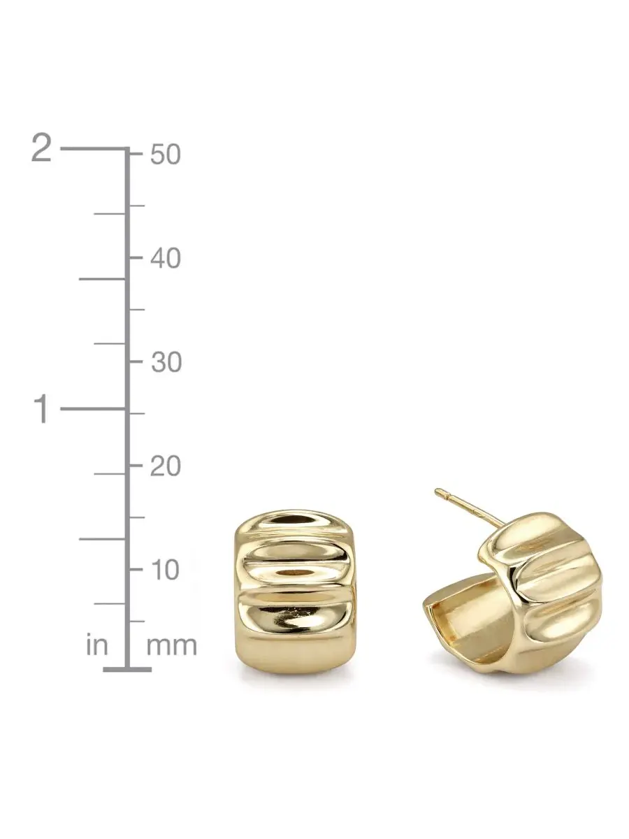 Серьги-кольца Puff Double Row Hoop And Now This — изображение 3 из 4, оттенок золото