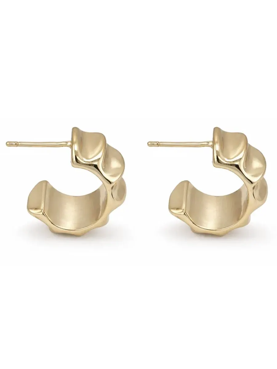 Серьги-кольца Puff Double Row Hoop And Now This — изображение 4 из 4, оттенок золото