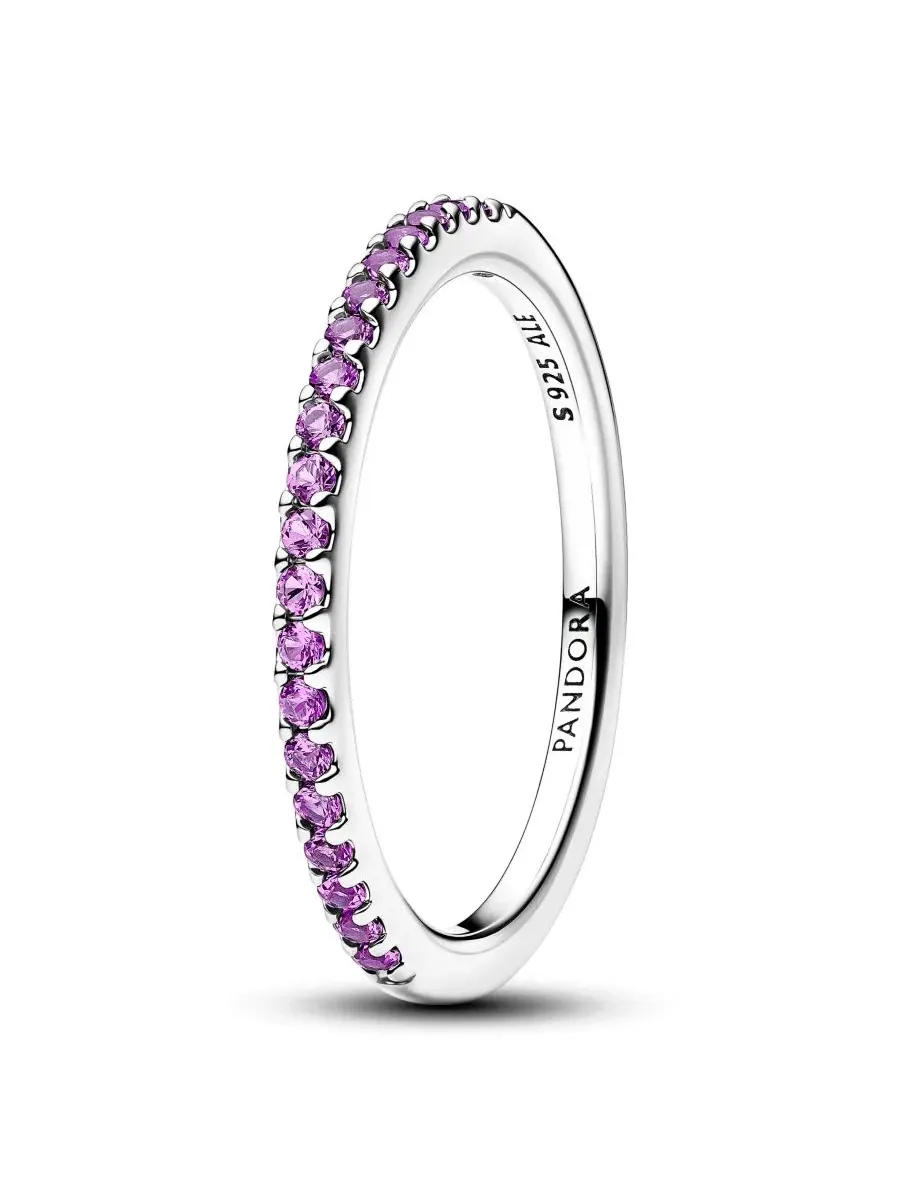 Кольцо полувечности с фианитами, модель Sparkling Half-Eternity Band Pandora — изображение 1 из 3
