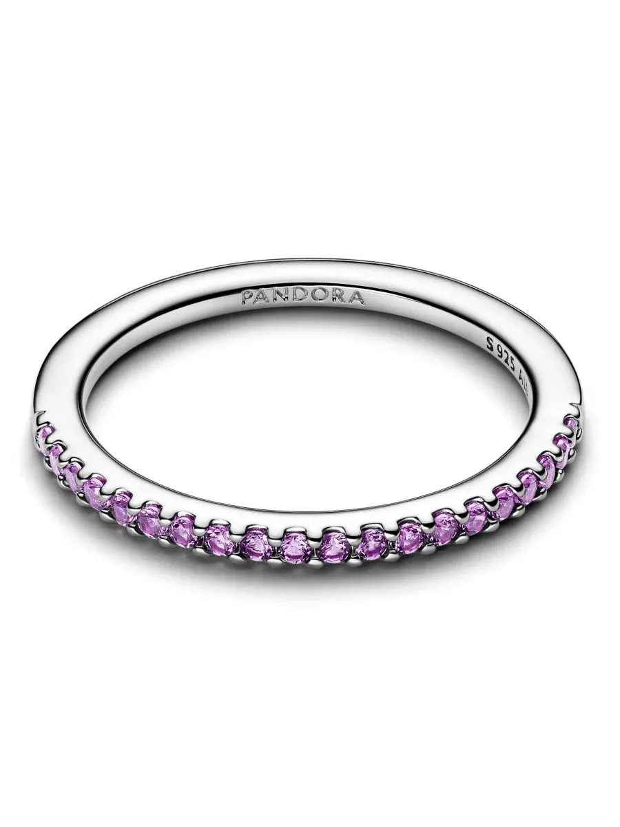 Кольцо полувечности с фианитами, модель Sparkling Half-Eternity Band Pandora — изображение 2 из 3